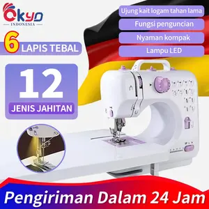 Okyo Indonesia Mesin Jahit Mini Portable 705A/ 12 Jenis Pola Jahitan / Lampu Malam Rapi & Kokoh Jarum Kain