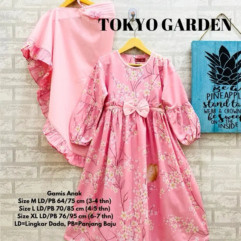 WHITELILY | SET GAMIS ANAK PEREMPUAN DAN JILBAB | 3-7 TAHUN Katun Twill Muslim Panjang 1