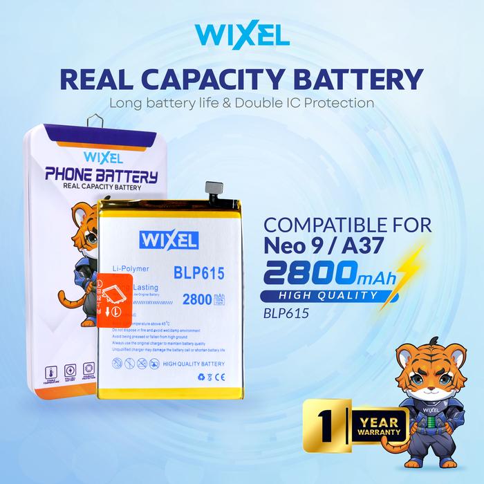 Gambar WIXEL Baterai BLP615 Compatible For Opp A37 A37F Neo 9 BLP615 Real Capacity Double Power Batrai Batre Battery BLP 615 dari WIXEL Kab. Tangerang Tokopedia