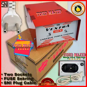 The VEXTRA Dua Alat Elektronik Anti Jeglek Penghemat Listrik Body Besi 2500W / 1500W Auto Soft Start Inverator Automatic Super Power Saving Starting Energy Saver Peralatan Electronic Equipment Toko Majid