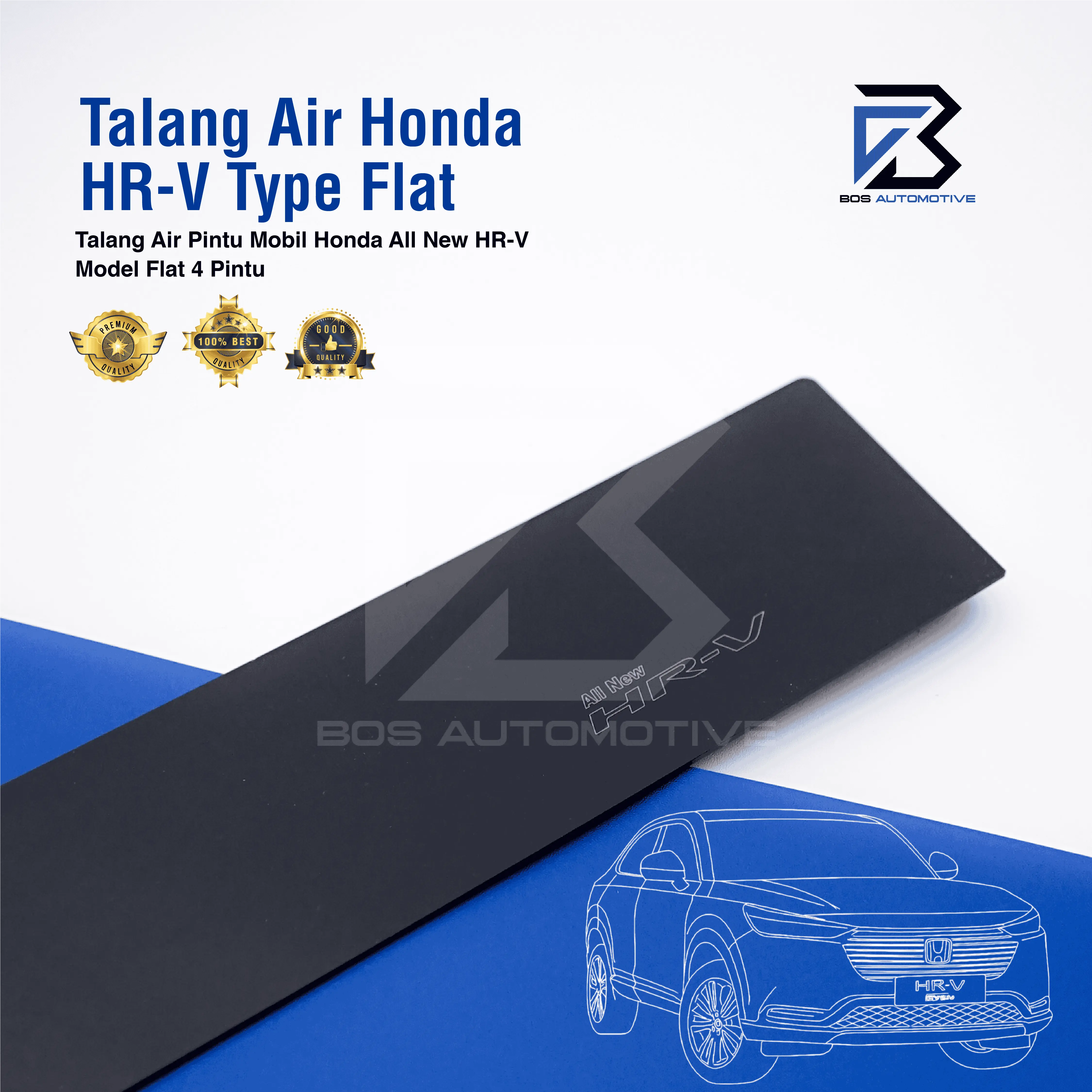 Talang Air Pintu Mobil Honda HRV 2015 - 2020 Model Flat Rata 4 Pintu