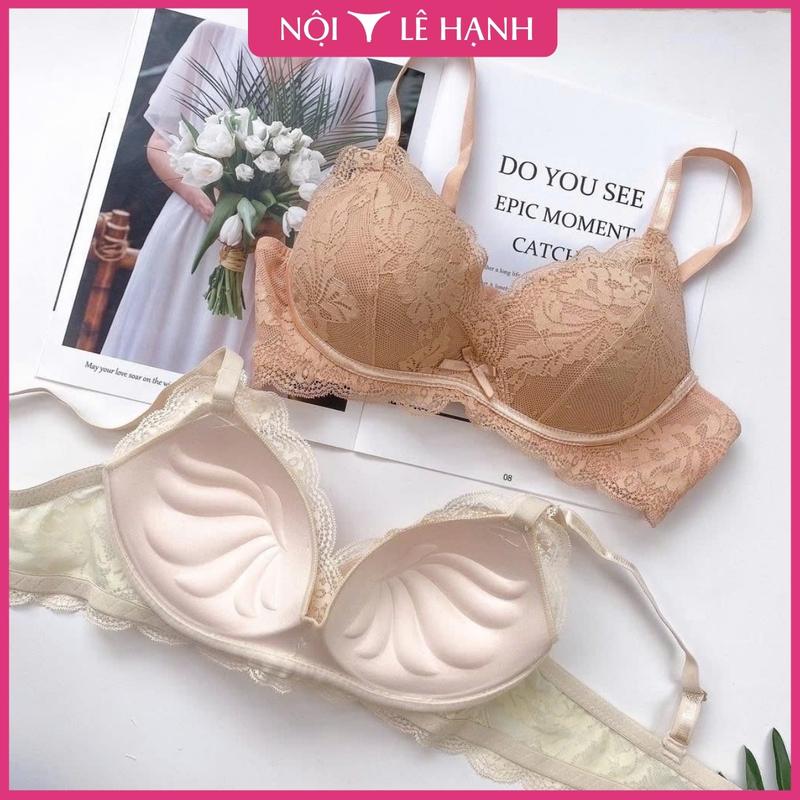 Áo ngực nữ ren không gọng đệm dày nâng ngực AN3311 Women Bra Đen