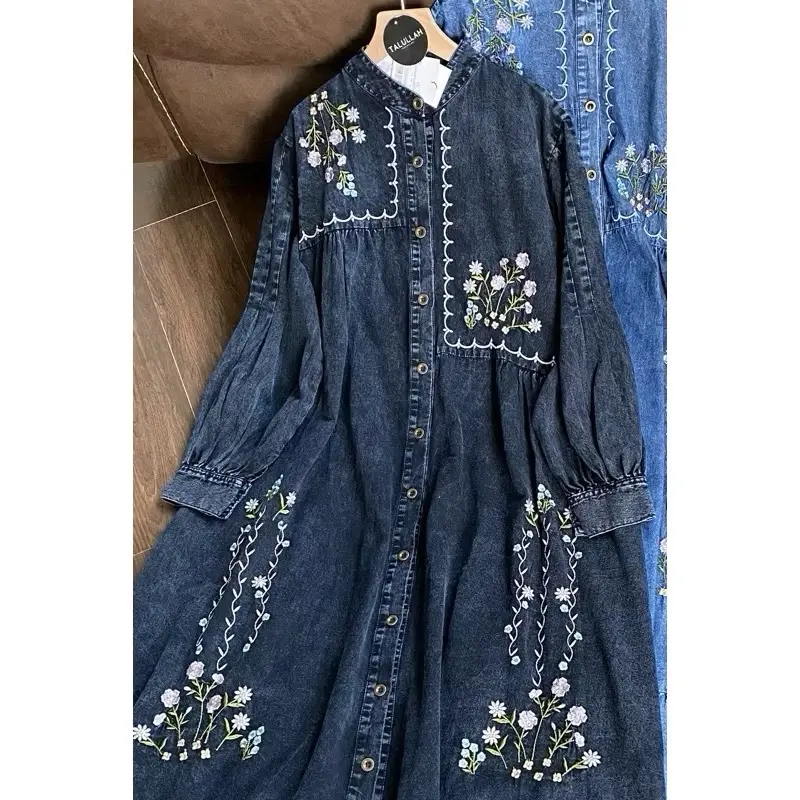 Dress denim bordir flower 20618, 21075, 20871, 21077 | Talullah 6