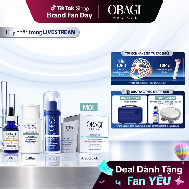[KOL] Bộ 4 Obagi Peel Pad 30 pads & Serum NU-GEN 30ml & Toner BHA 148ml & Professional-C Serum 15% 30ml