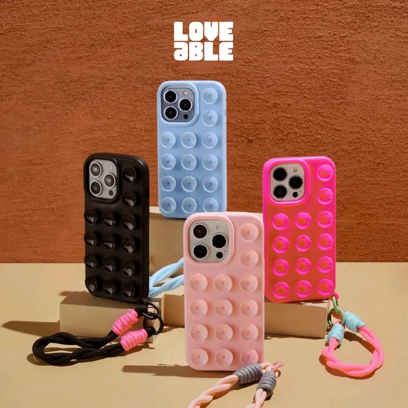 LOVEABLE Suction Grip Silicone Case -Softcase/Cashing HP For iP 11 13 14 15 16 PRO PROMAX Casing Handphone 0