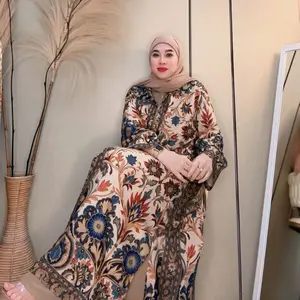 Elzhava Long Outer-HANYA OUTER SAJA  Full Kancing Tunik-Tunik-Long Tunik Casual-Rayon Formal Viscose-Panjang Bunga Nyaman-Muslim-Motif Dress