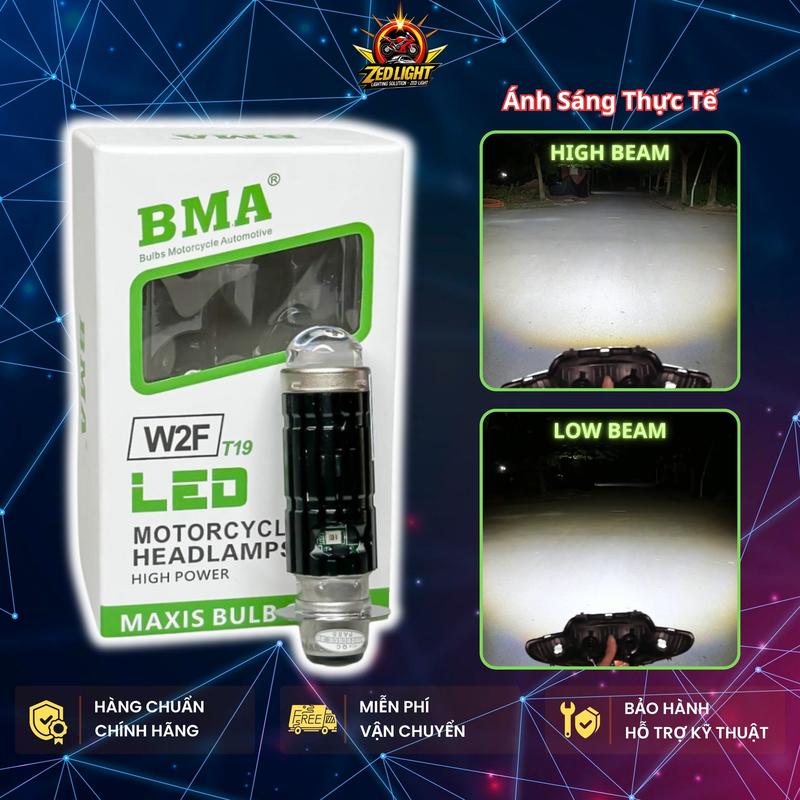 Đèn Pha LED Bi Cầu W2F BMA Chân Đèn M5 - 30W Cos Trắng Pha Trắng Lắp Dream, Wave Nhỏ, Xì Po, Yaz, Fu 1, Fu 2, Exciter ... Phụ Tùng Đèn LED Xe Máy
