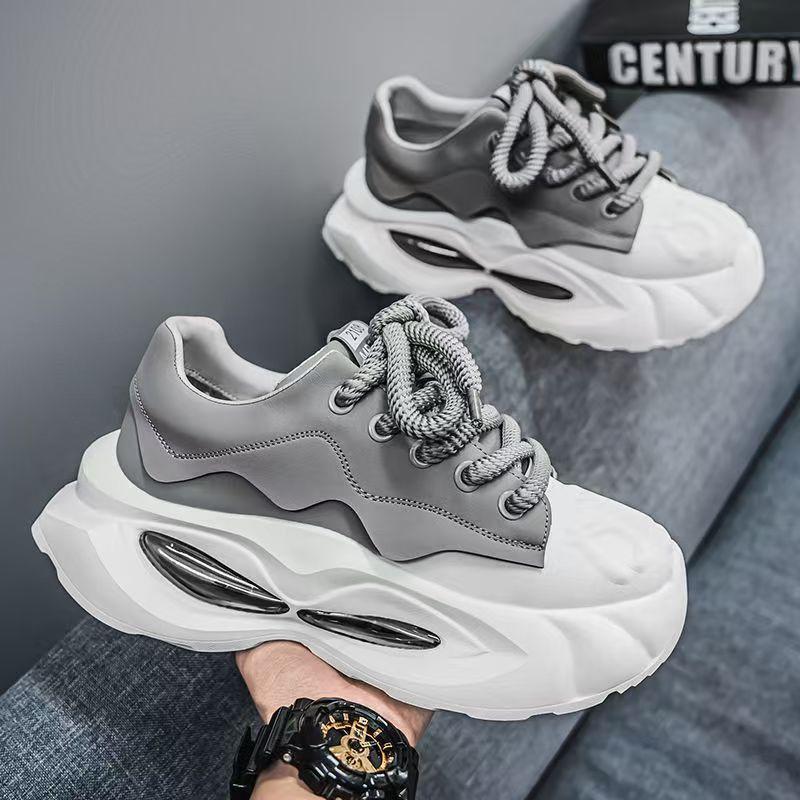 Giày Nam GNS 293, Giày Nam Sneaker Đế Hack Tăng Chiều Cao Dây Bện Thời Trang- Phòng Cách Mạnh Mẽ, Đế Êm Chống Trơn Trượt