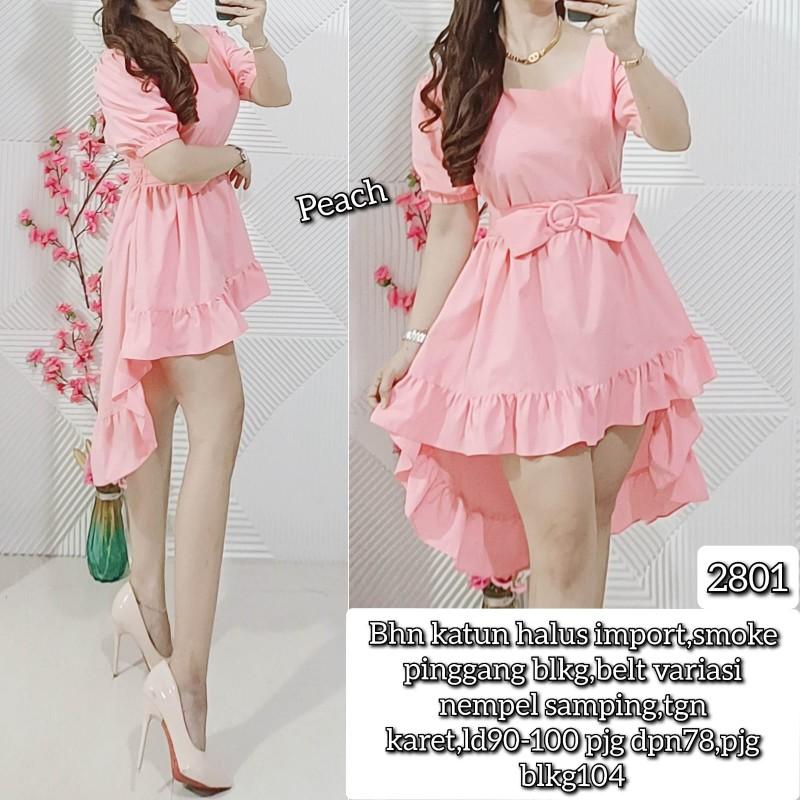 Product Introduction of 2801 - Dress bhn Katun halus import, smoke pinggang blkg, BELT Variasi 10