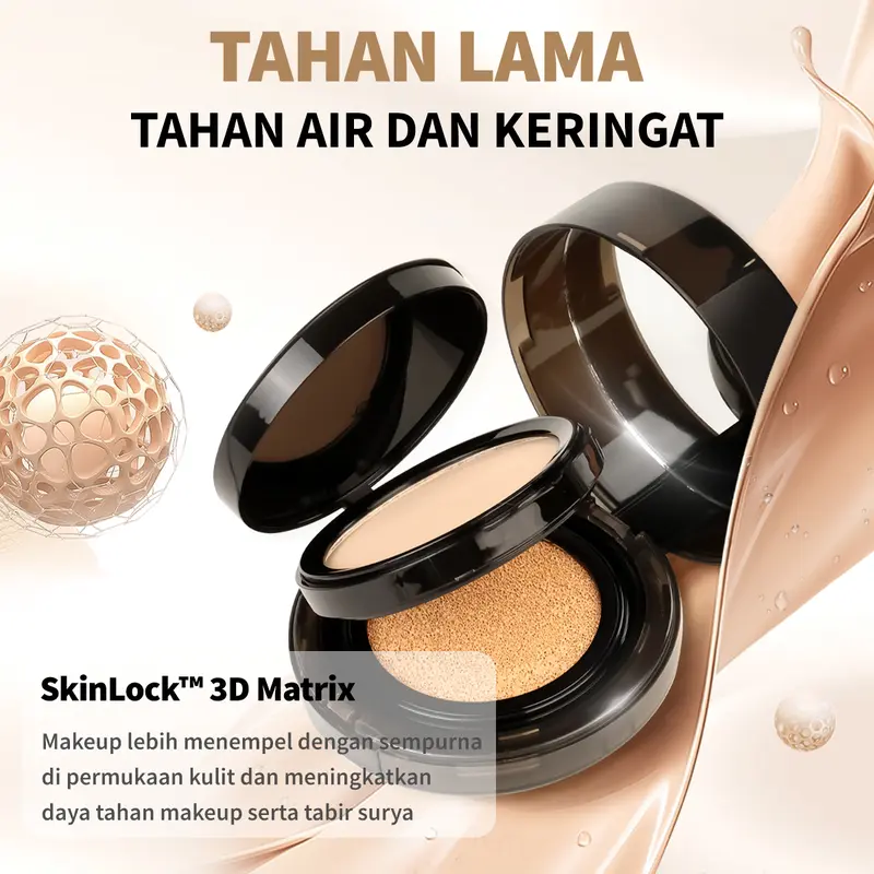 ONLYOU  Double cushion pressed powder 2 in 1 concealer foundation lasting do not take off makeup pressed  Sunscreen Cushion SPF30 PA+++【BPOM】【COD】 6