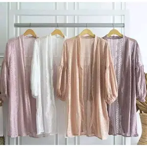 CARDIGAN BRUKAT PREMIUM || CARDIGAN LENGAN BALON || CARDIGAN MUSLIM Kardigan Panjang Outer Wanita Baju Atasan Long