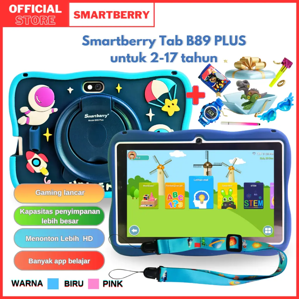 SMARTBERRY KIDS STUDY Tablet A15 Plus tab 6GB+128GB / Tablet Anak / Hadiah Anak / Tablet 10 Inch / Tablet PC / Tablet Android 13