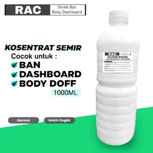 RAC Semir Ban & Pengkilap Body Jumbo 1000ml Formula Silicon Wax Ekonomis Melindungi Body & Ban Kandungan Silikon Murni Merawat Kelenturan Karet Ban Cairan Kental Gel Putih Susu Car