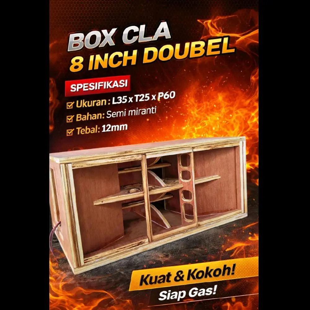 BOX CLA DOUBLE 8 INCH TRIPLEK SEMI MERANTI 12MM