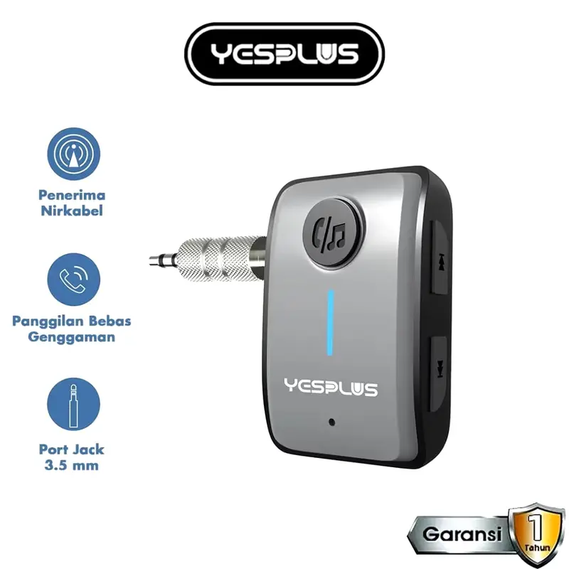 YESPLUS Adapter Penerima Signal Bluetooth  YS622 Dengan Lubang 3.5mm Versi 5.3 Alat Bluetooth Speaker Mobil Dengan Mic Car 0