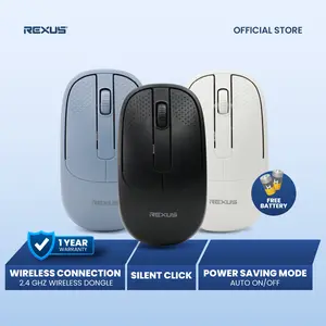 Rexus Mouse Office Wireless Q5 - Estetik, Silent Click! Mouse komputer nirkabel kekinian, nyaman digenggam, warna elegan