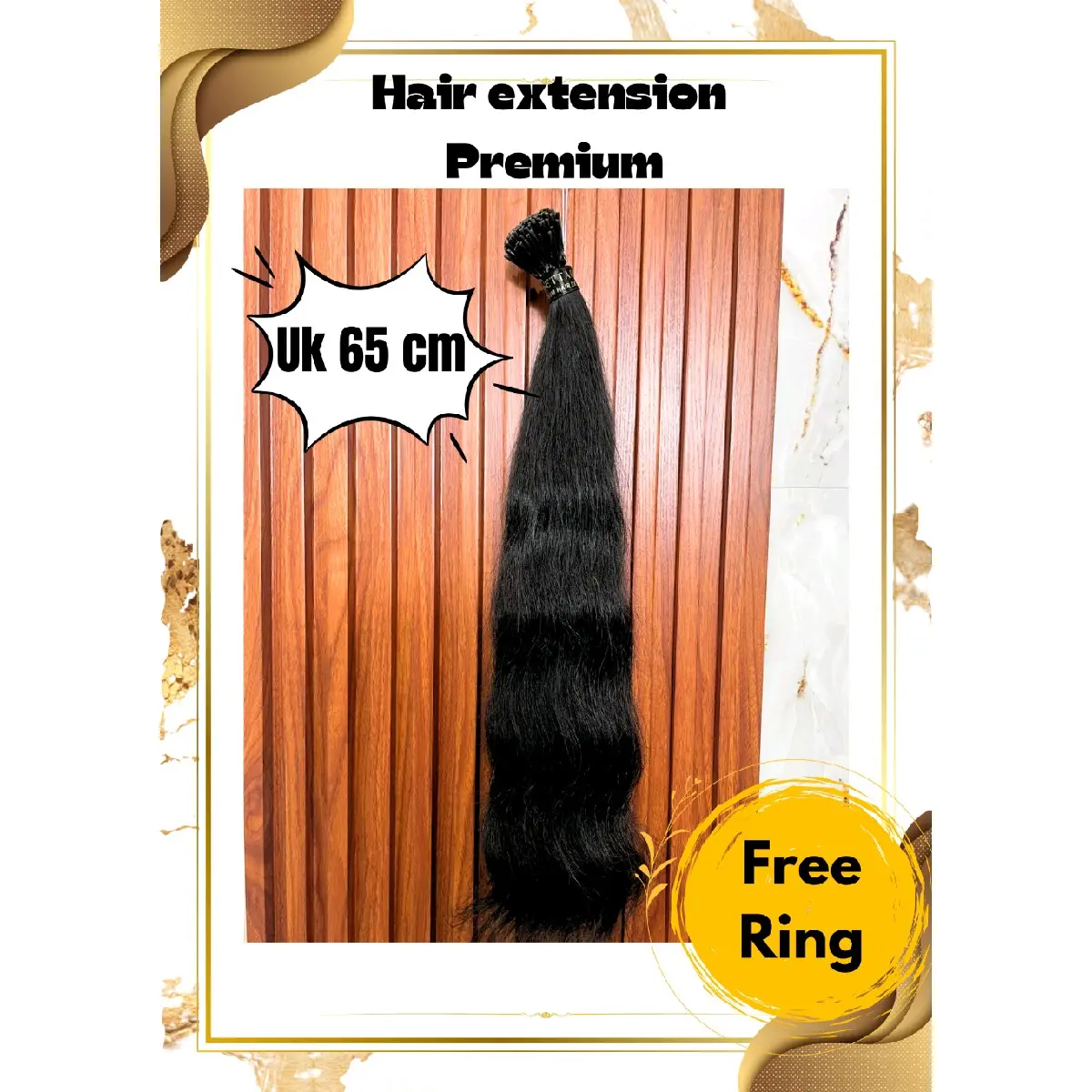 Rambut Sambung Premium Hitam Natural Uk 65 cm