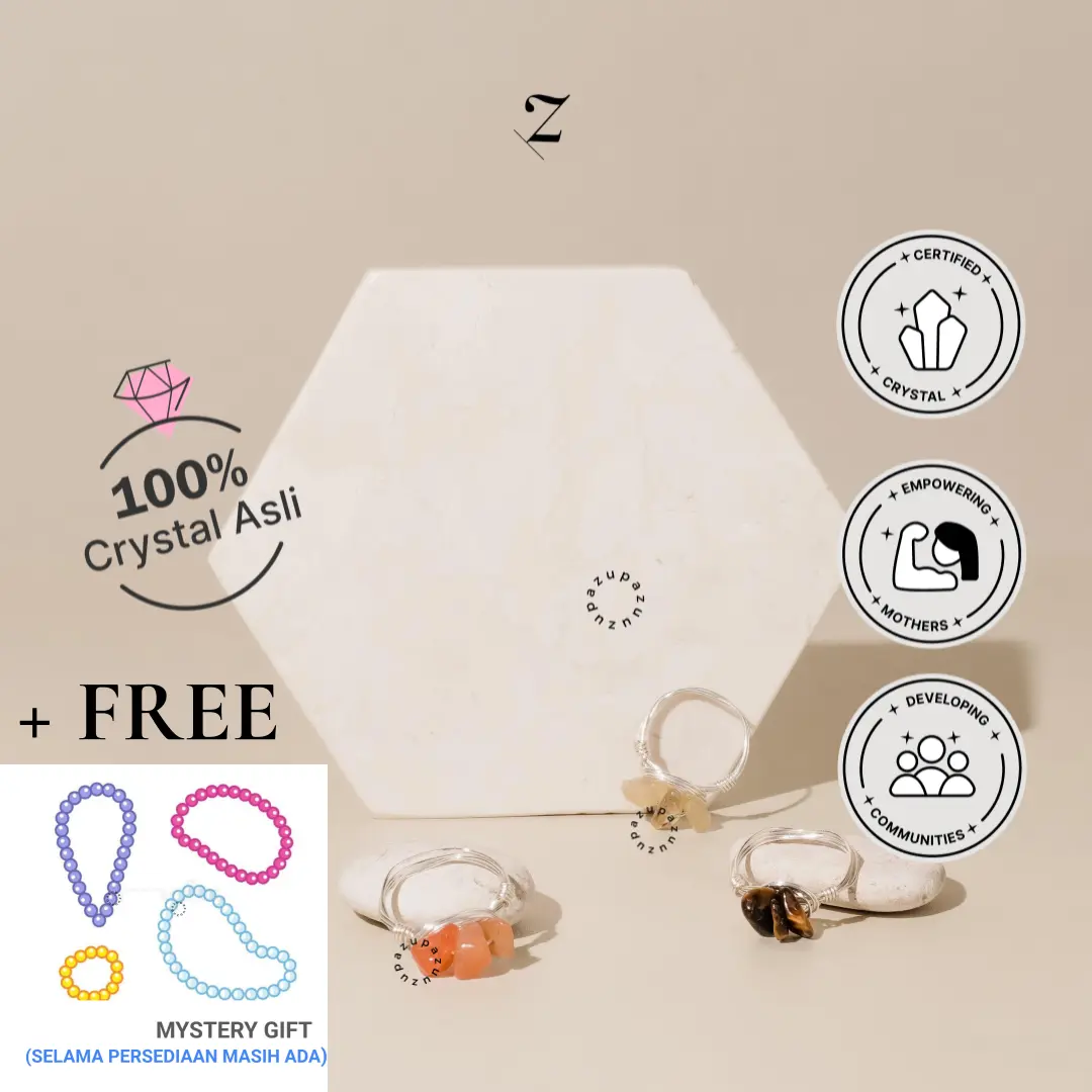 Zupazupazuu Wire Ring Myriad Cincin Crystal Berbentuk Bunga Menghubungkan Kisah Cinta [Free Gift Kristal Gelang/Kalung/Cincin Random]