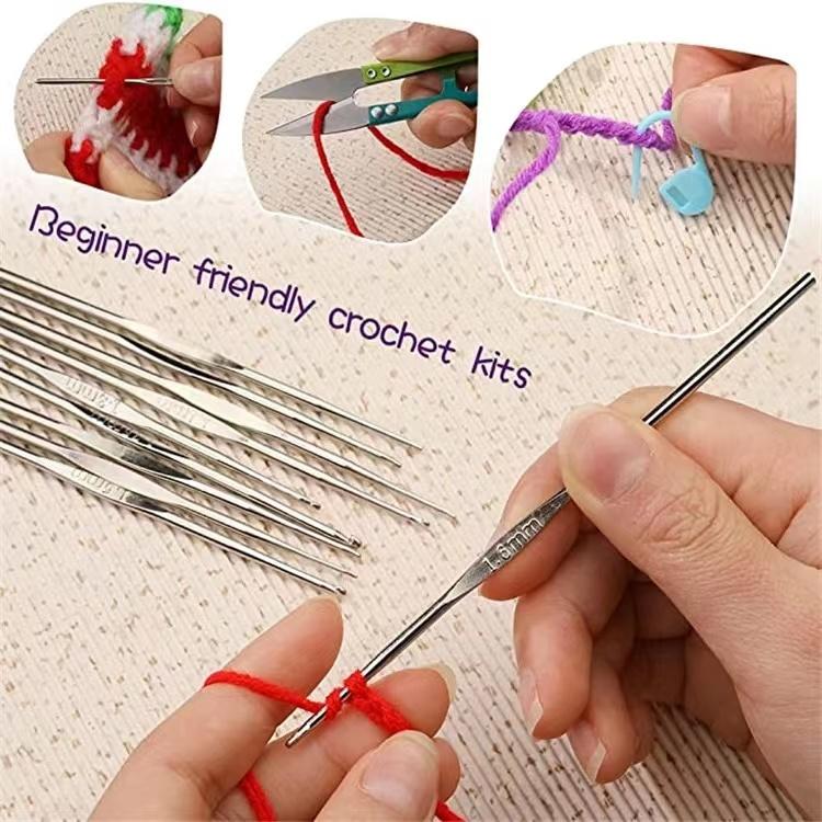Product Introduction of Crochet Hook Set Easy to Use Full Set DIY Weave Knit Sewing Tools Ergonomic Design Versatile 59 Pcs Set With Storage Bag  SG  Shipping 19