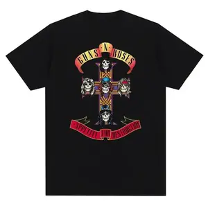 【Ouma】 Kaos Cetak Grafis Guns N Roses Vintage Rock Slogan tee Baju santai Flxyqcqgqyqe
