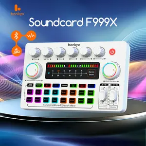 Bonkyo Soundcard F999X 5V LED Touchscreen Efek Live Streaming terbaru untuk musical dan Streaming Live SEO wool