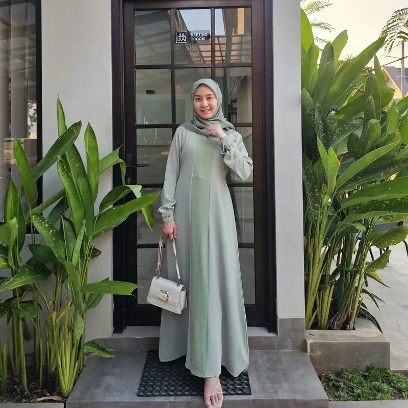 Gamis Keikko Nanako by Nanae Size S-XXL Dress muslim Fashion kondangan bahan Crinkle Cey Star Premium HQ by NANAKO Cantik Formal Wanita Airflow 1