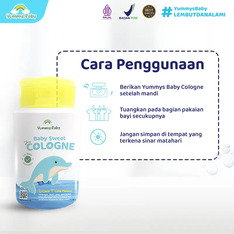 Yummys Baby Cologne 100ml | Sweet & Lovely Cologne untuk Harum Tahan Lama Si Kecil Sepanjang Hari cusson 4