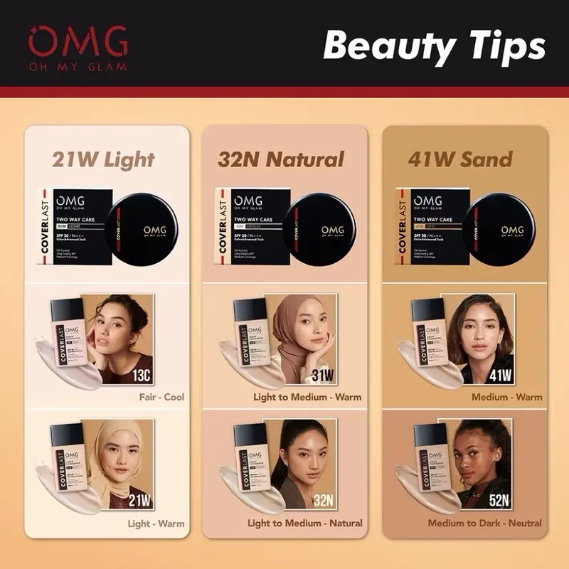 OMG Oh My Glam Coverlast Two Way Cake 12 Gr | TWC | Bedak Padat 1