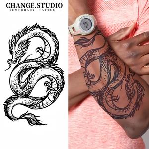 รอยสักชั่วคราว ลายมังกร ติดทนนาน 15 วัน กันน้ำและทนต่อการสึกหรอ สติ๊กเกอร์รอยสัก