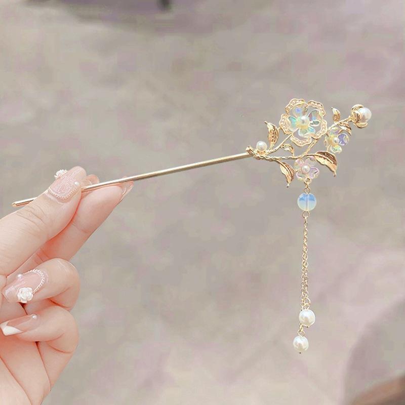 Product Introduction of Kẹp Tóc Tua Rua Hoa Phong Cách Cổ Xưa, Cảm Giác Tiên Tiến, Trang Phục Hán Cổ Đại, Mũ Đội Đầu, Sườn Xám Trung Quốc 16