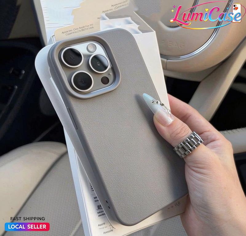 Ốp Lưng iPhone TPU Vân Da Mềm Chống Sốc, Chống Bẩn Cao Cấp - iP 7_8_X_XS_11_12_13_14_15_16_17_18 Plus_Pro_Max