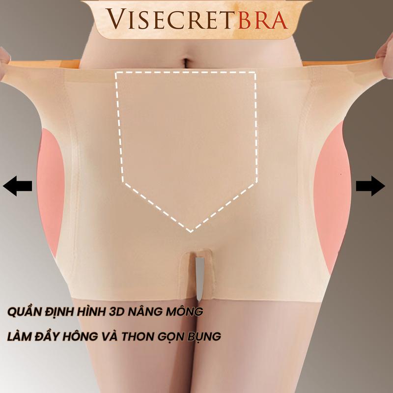  VISECRETBRA Quần Độn Hông Quần Trong Nữ Dáng Ngắn Cạp Vừa Chất Su Đúc Mặc Đồ Ôm Body Thoáng Khí Định Hình Mềm Mịn VN251061 