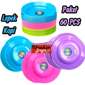 PAKET HEMAT 60 PCS LEPEK KOPI PIRING MINI KUE SERBAGUNA CAFE PLASTIK