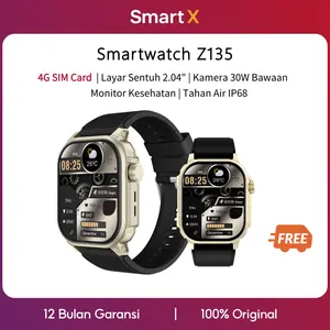 Smartwatch 4G Z135 Bisa SIM Card & Telepon, 2.04” HD Screen, Kamera 30W, Monitor Kesehatan (Detak Jantung, SpO₂, Kalori), Mode Olahraga, IP68 Waterproof, Garansi 1 Tahun