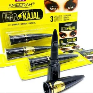Celak Mata MINI 1.5 Ameerah Kajal | Sensasi Mint | Waterproof | Eyeliner Halal & Aman/Nyaman Di Pakai/1 PCS Merah Wajah