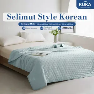 Kuka Gallery - Bedcover Only Style Korean Motif Polos Bahan Premium Uk 120/160/180x200cm  Lembut dan Bernapas .2