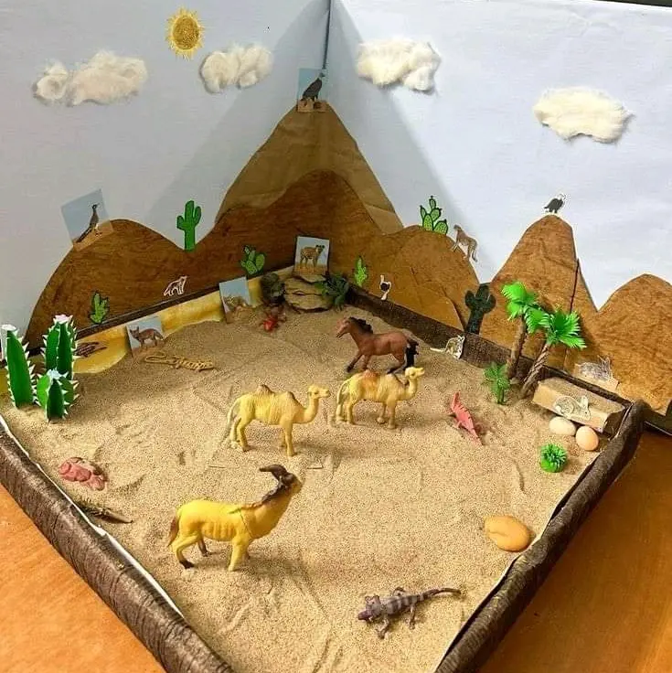 prakarya maket habitat diorama kebun binatang aquarium 30x30 2