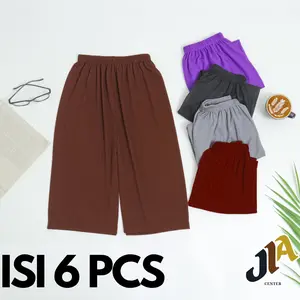 Celana Pendek / 6pcs / Celana Pendek Wanita / Short Pendek Wanita / Reguller-Jumbo / Anak-Dewasa / Santai Karet Nyaman Remaja Hitam Katun ibu ibu