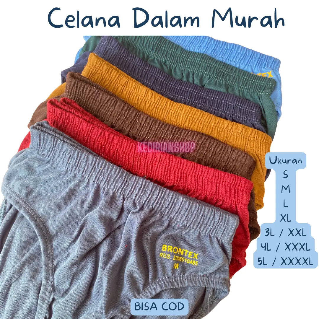 Celana Dalam Pria Dewasa Momotex, Brontex, Jaguar Lusinan Murah Katun Size S M L XL 3L 4L 5L Anak Cowok Karet Nyaman Cd Harga Grosir