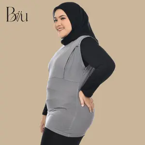 BIIU Baju Kaos Inner Manset Wanita Busui Ibu Menyusui Tanpa Lengan Rayon Spandex Premium