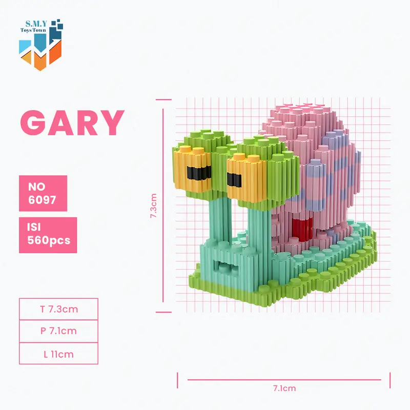 SMY Nano Blocks Spongebob Mainan Anak Mini Bricks Education Toys Balok Susun Puzzle Animasi 3D Model 5