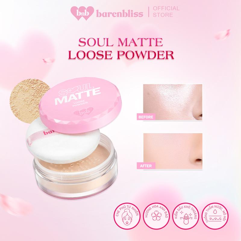  BARENBLISS Phấn Phủ Trang Điểm Dạng Bột Soul-Matte Loose Powder Kiểm Soát Dầu 12H Mềm Mịn Trên Da Đa Dạng 3 Màu 6.8g Cosmetic Mỹ Phẩm Women Nữ 