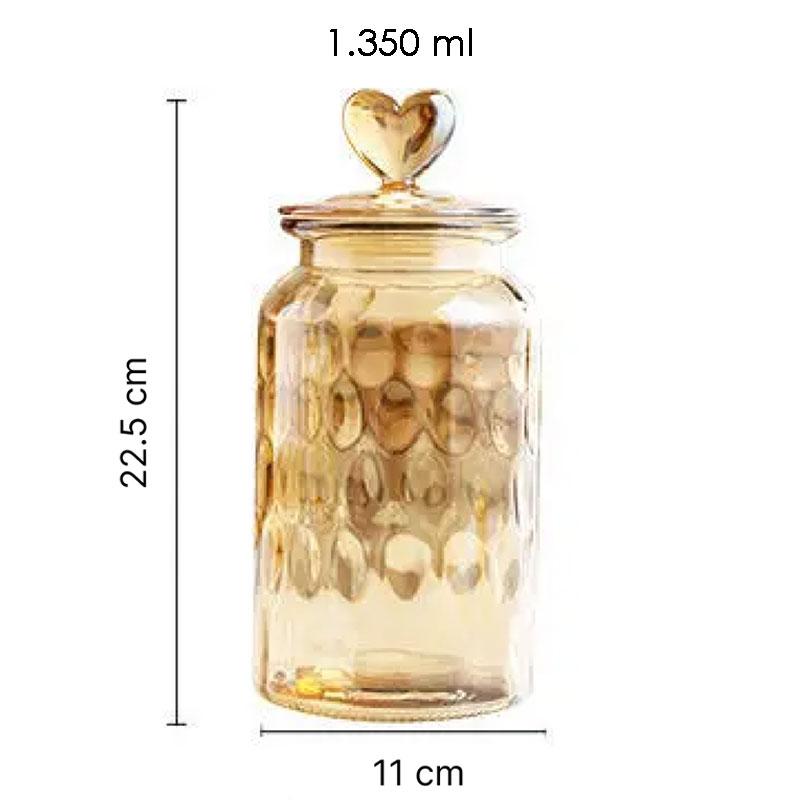 Toples Kaca Aesthetic Kedap Udara Tutup Love Mewah Sealed Food Storage Heart Lid Glass Jar 9