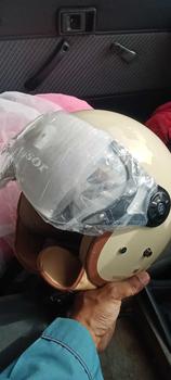 Product Review of HELM BOGO DEWASA KACA PILOT CLEAR MODEL HIJAB RETRO PRIA WANITA LIST BUSA COKLAT FULL LEHER SNI TERBARU MOTORCYCLE from K**m t** b**a 1