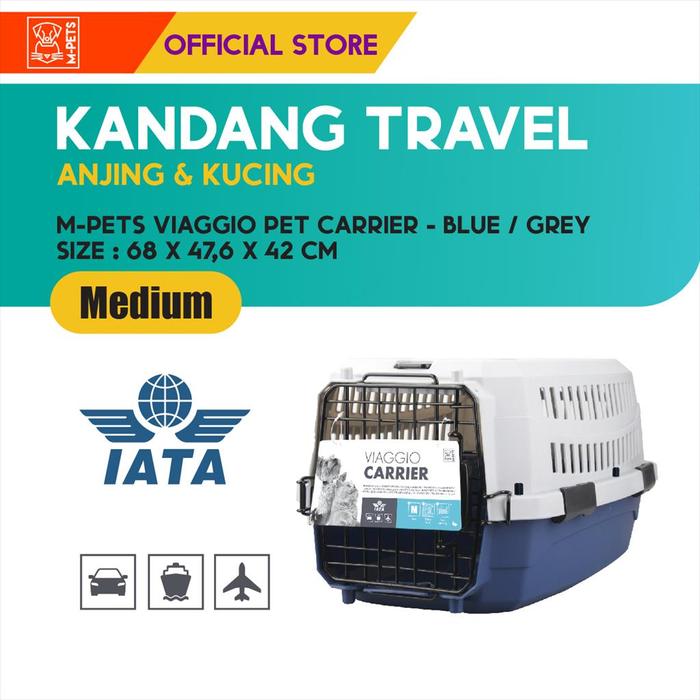 Gambar M-Pets Viaggio Pet Carrier Size Medium / Kandang Anjing Kucing - Blue-Grey dari M-Pets Volk Pets Indonesia Kota Tangerang 5 Tokopedia