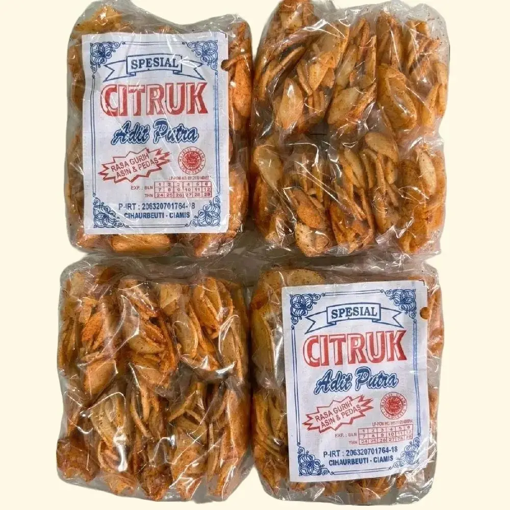 Citruk Mini Gurih isi 10 pcs | Cemilan Renyah Nampol | Snack Organik Original Murah | Basreng Rasa Pedas | Krupuk Camilan Goreng Kentang Keripik Makanan Food Manis Kering Kripik Asin