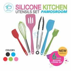 Pamosroom Silicone Kitchen Baking Props Kitchen Utensil Set 6 Pcs ORIGINAL BPA FREE Food Grade