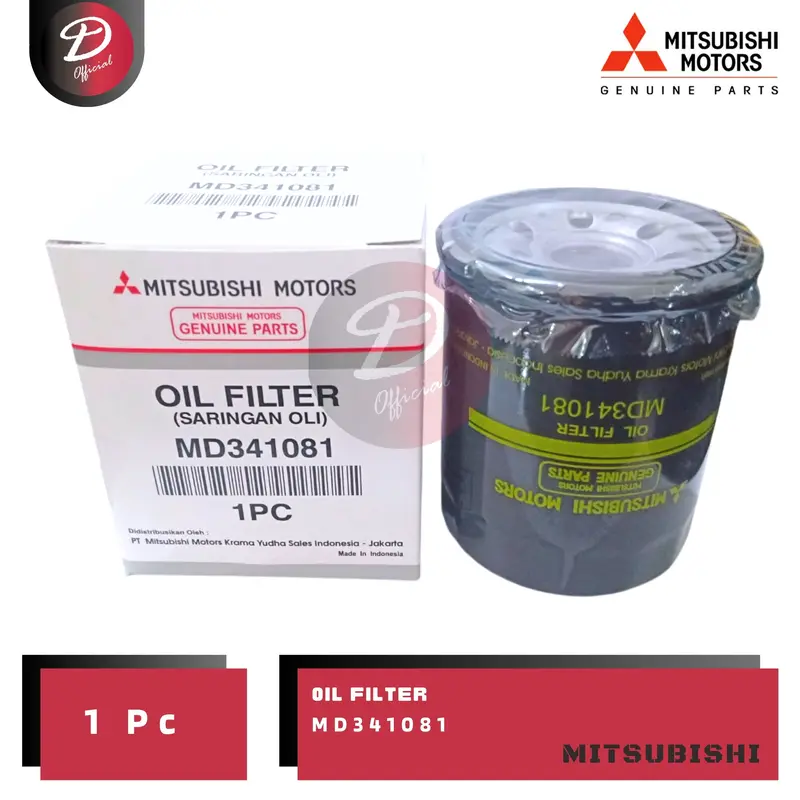 Oil Filter Saringan Filter Oli Mitsubishi Lancer Evo 3 Evo 4 Cedia Dangan Galant V6 Galant V6-24 Hiu Kuda Bensin Exceed Grandia Diamond Xpander Outlander Mirage T120ss L300 Bensin MD341081 Asli Original Mitsubishi 100% Genuine Parts MKSi KTB 1