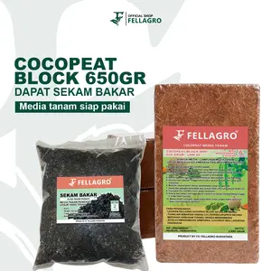Fellagro Cocopeat 650gram dengan Sekam Bakar 2Liter Cocopeat Media Tanam Cocopeat Arang Sekam