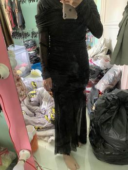 Product Review of [Đ2] Đầm trễ vai tay dài có lót trong chất thun lưới co giãn from S**g L**S 0